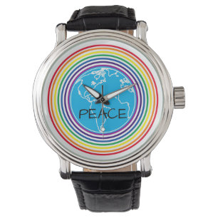 Montre Paix autour du monde Rainbow regarder personnalisé