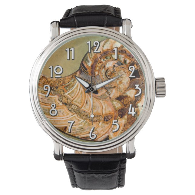 Montre "Paléo-chic" Cleoniceras Cleon Ammonite Fossil (devant)