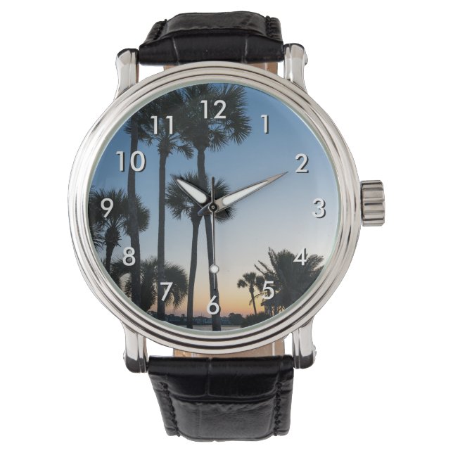 Montre Palm Trees Sunrise Destin Floride Wrist Watch (devant)
