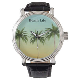 Montre Palmiers en rang, vie sur la plage