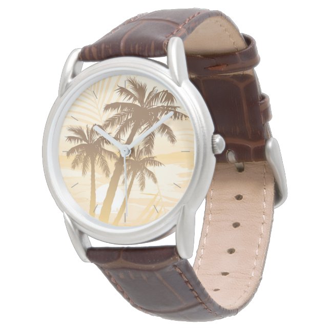 Montre Palmiers tropicaux d'été (Incliné)