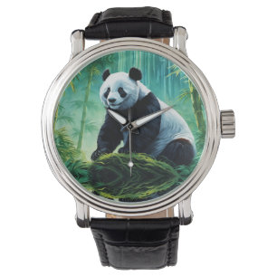 Montre Panda géant dans la forêt de Bamboo