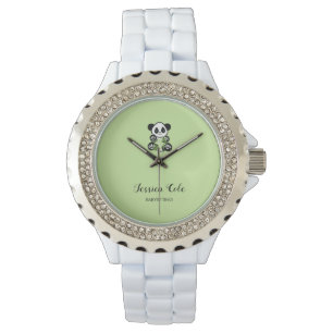 Montre Panda ours pâle vert pâle