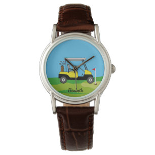 Montre Panier de golf moderne & Parcours vert Personnalis