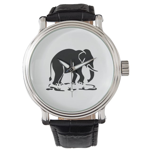 Montre Panneau de trekking des éléphants asiatiques devan (devant)