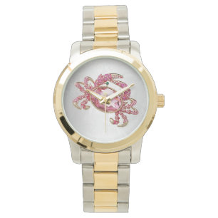 Montre Panneau étoile de crabe Cancer Diamant rose look g