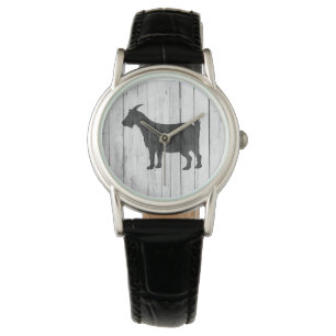 Montre Panneau rustique en bois de chèvre de pays