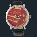 Montre Panneaux orange Abstraits<br><div class="desc">Un rêve surréaliste,  ces panneaux orange abstraits aux couleurs vives ressemblent à de la cire fondue qui coule à travers une toile. Création de Jennifer Goldberger,  cette oeuvre est extraordinaire dans son utilisation imaginative de la couleur et des lignes. Commandez les vôtres dès aujourd'hui !</div>