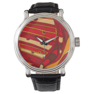 Montre Panneaux oranges abstraits