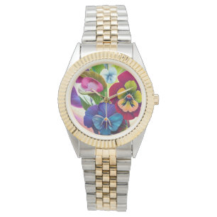 Montre Pansies colorées -AI ART