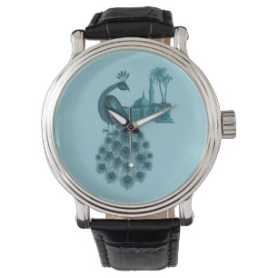 Montre Paon Bleu Romantique