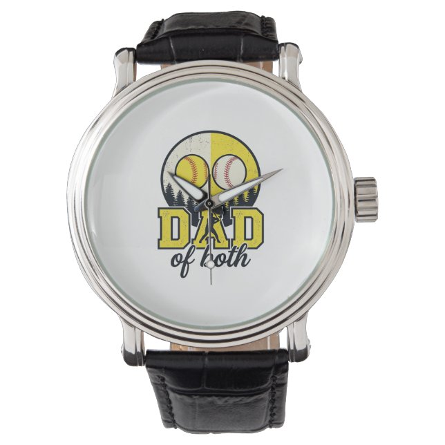 Montre Papa Baseball Softball des Deux Conception Vectori (devant)
