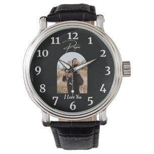 Montre Papa I Love You Personnalisé Photo Moderne