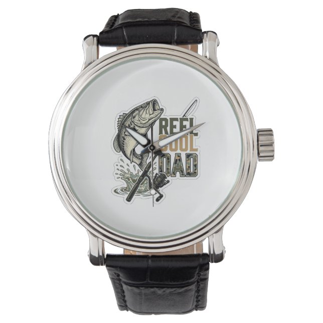 Montre Papa super cool pêche à la basse conception de gra (devant)