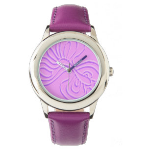 Montre Papillon "Arc-en-ciel" violet