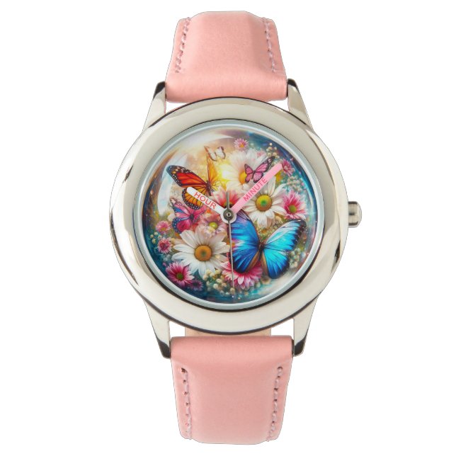 Montre Papillon et fleur (devant)