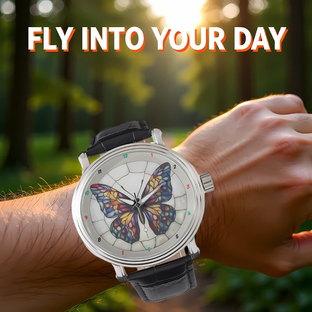 Montre Papillon multicolore dessiné  (Créateur téléchargé)