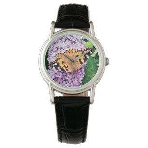 Montre Papillon orange et noir