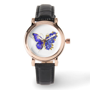 Montre Papillon saphir à fleurs
