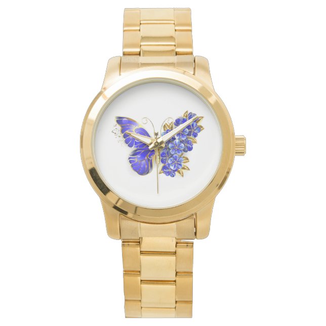Montre Papillon Saphir Fleur (devant)