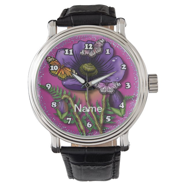 Montre Papillon violet (devant)