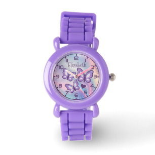 Montre Papillons à Parties scintillant violettes Première