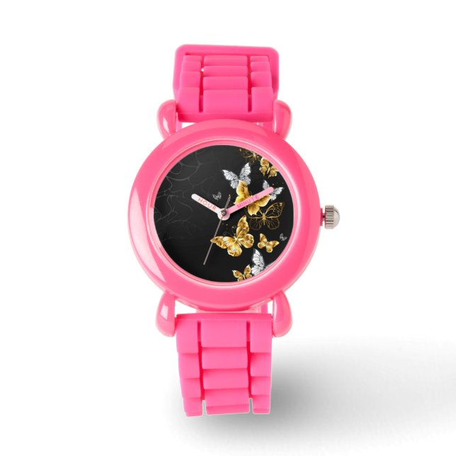 Montre Papillons blancs et dorés (Recto)
