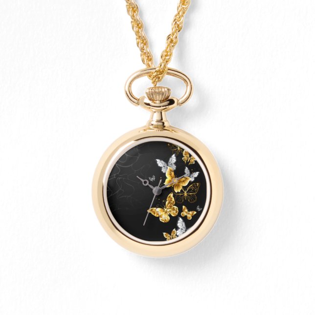 Montre Papillons blancs et dorés (Recto)