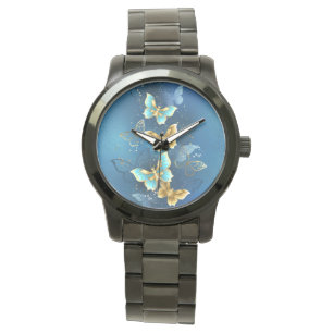 Montre Papillons dorés