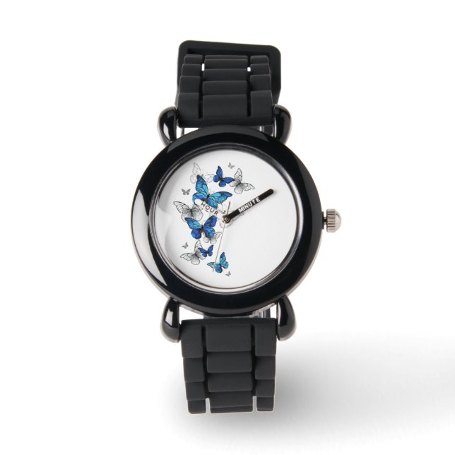 Montre Papillons volants bleus Morpho (Recto)