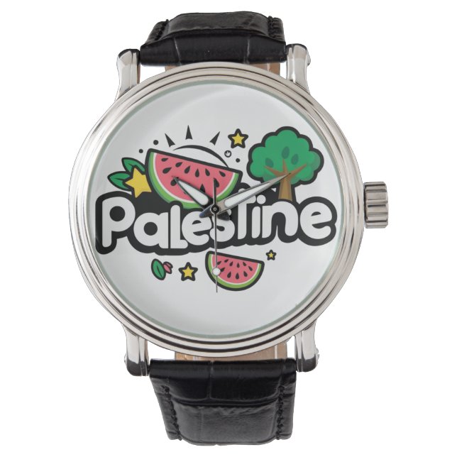 Montre Parole palestinienne mignonne entourée de pastèque (devant)