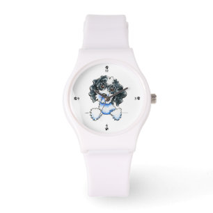 Montre Parti noir Cockapoo aligné