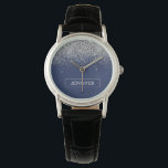 Montre Parties scintillant bleue Silver Navy Girl Monogra<br><div class="desc">Monogramme de la Parties scintillant Blue and Silver Sparkle de la Marine Nom Monographie. Cela fait le cadeau parfait de remise de diplômes,  anniversaire,  mariage,  douche nuptiale,  anniversaire,  baby shower ou bachelorette pour quelqu'un qui aime le luxe glam et les styles chic.</div>