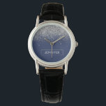Montre Parties scintillant bleue Silver Navy Girl Monogra<br><div class="desc">Monogramme de la Parties scintillant Blue and Silver Sparkle de la Marine Nom Monographie. Cela fait le cadeau parfait de remise de diplômes, anniversaire, mariage, douche nuptiale, anniversaire, baby shower ou bachelorette pour quelqu'un qui aime le luxe glam et les styles chic.</div>