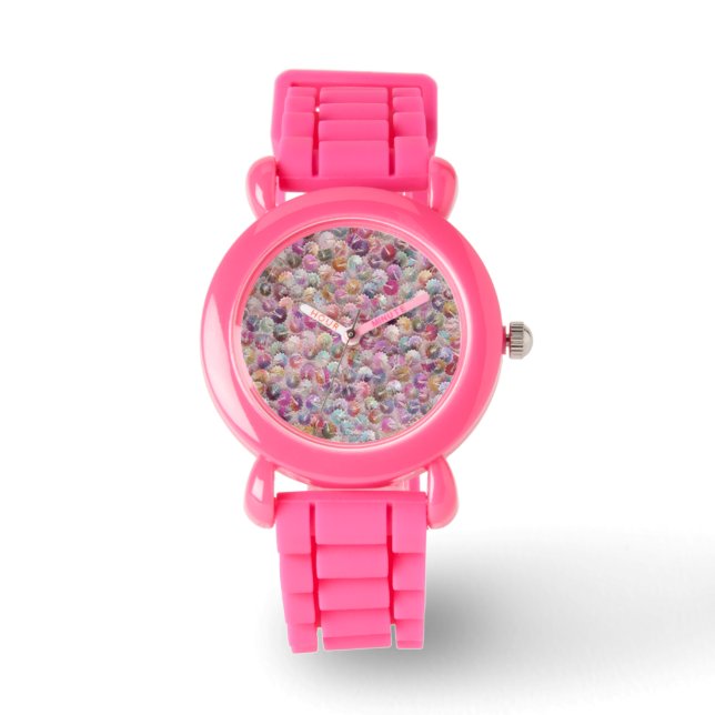 Montre Parties scintillant d'impression rose - Regarder l (Recto)