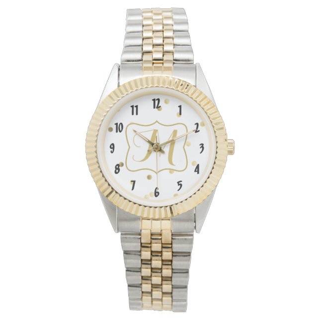 Montre Parties scintillant d'or Confetti Dot Pol Monogram (devant)