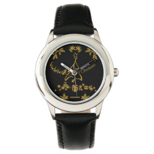 Montre Parties scintillant d'or Joyeux Noël, Père Noël