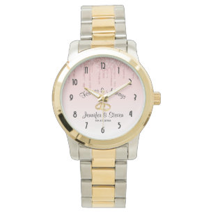 Montre Parties scintillant moderne Mariage rose à goutte