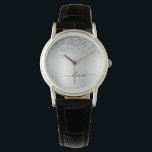 Montre Parties scintillant Monogramme Argent Sparkle Girl<br><div class="desc">Argent Faux Foil Parties scintillant étincelante métallique brossé Monogramme Nom Monographie. Cela fait le cadeau parfait de remise de diplômes,  anniversaire,  mariage,  douche nuptiale,  anniversaire,  baby shower ou bachelorette pour quelqu'un qui aime le luxe glam et les styles chic.</div>