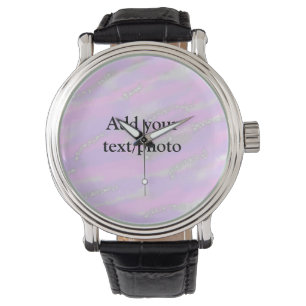 Montre Parties scintillant pastel simple coloré ajouter v