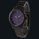 Montre Parties scintillant pourpre d'Améthyste foncé<br><div class="desc">Image de parties scintillant mauve améthyste foncé,  avec un style légèrement bokeh brillant. Ajoutez une touche de glamour et de luxe à votre vie ! Remarque : la Parties scintillant est imprimée.</div>