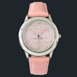 Montre Parties scintillant rose et or<br><div class="desc">Conçue pour coordonner avec notre collection de mariages de Parties scintillant rose et or, cette jolie montre présente une bordure de parties scintillant or sur arrière - plan rose. Pour une personnalisation plus avancée de cette conception, cliquez sur le bouton "PERSONNALISER" ci-dessus. Veuillez noter que la parties scintillant est un...</div>