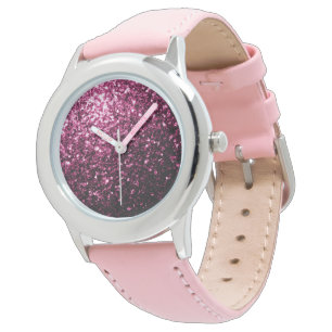 Montre Parties scintillant rose foncé brillant