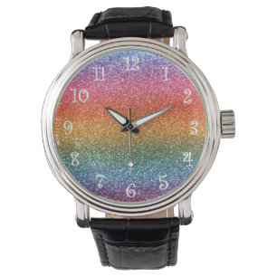 Montre Parties scintillantes d'arc-en-ciel