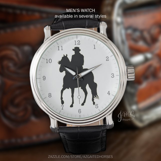 Montre Paso Fino Horse et Rider Silhouette (Classic Paso Fino rider silhouette watch design ⌚🐎)
