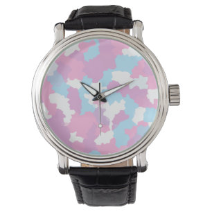 Montre Pastel Camouflage Motif d'art Abstrait