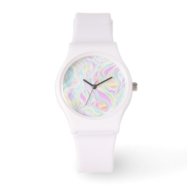 Montre Pastel Psychedelic Vitrail Abstrait (Recto)