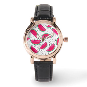 Montre Pastèque au néon sur le motif de graines