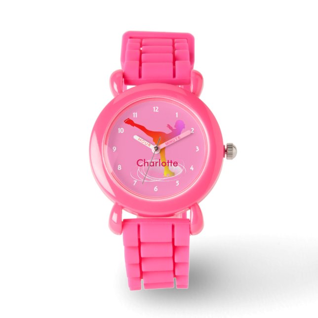 Montre Patinage sur glace couleur vive Silhouette (Recto)