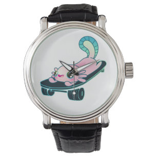 Montre Patineur Axolotl Skateboard amoureux fille ou garç